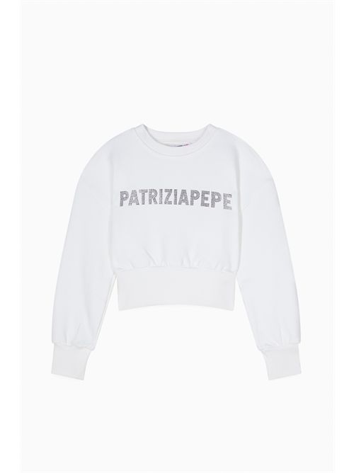 Felpa bianca con logo PATRIZIA PEPE | 7M094612E8